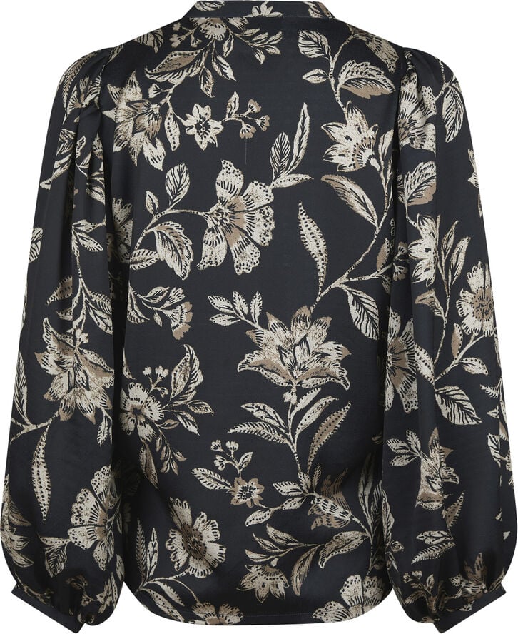 Neo Noir Nani Canvas Flower Blouse Dark navy