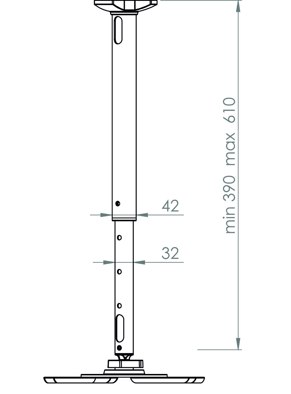 VCM Universal Beamer Projektor Deckenhalterung DHP8