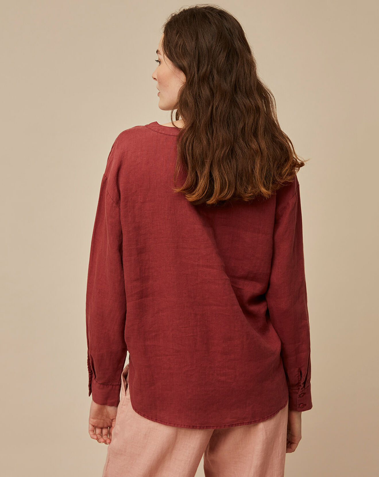 Harris Wilson Blouse 100% Lin Carmelle terracotta