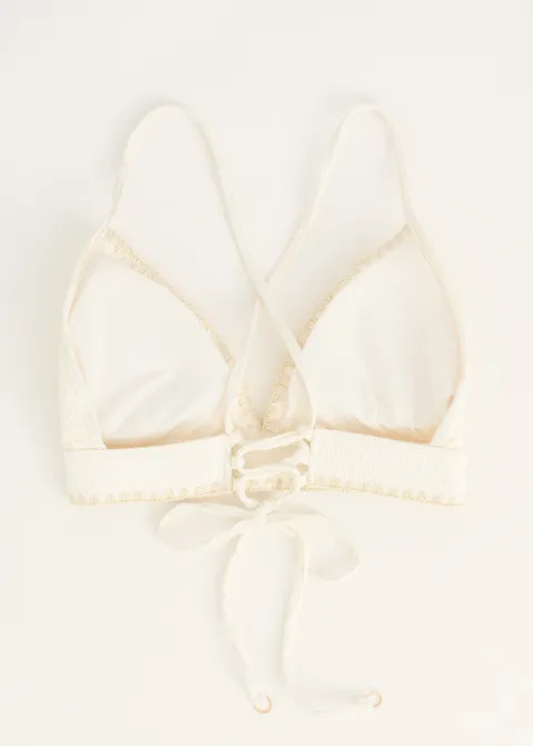 Triangel bikini top met siersteek off-white (ECRU)