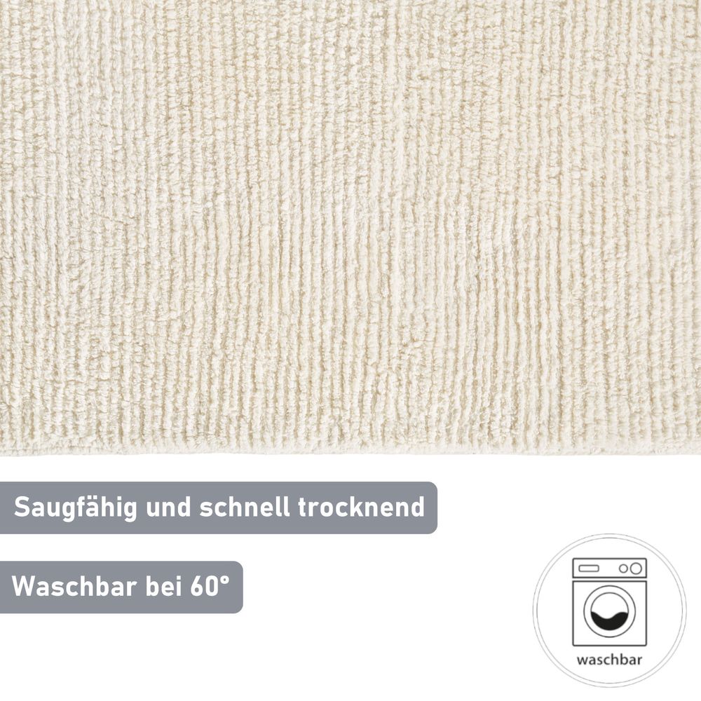 PANA® Badematte mit Streifenmuster • Duschvorleger • Badvorleger • waschbar • Ökotex zertifiziert • 100% Baumwolle Badteppich 60x100cm • versch. Farben