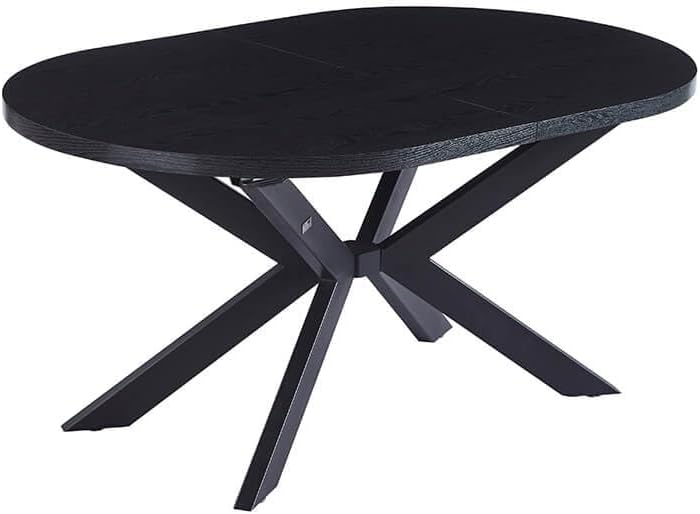 Home Deluxe Esstisch Oval Ausziehbar AVENTI inkl. Sternfuß - 160 x 100 cm Dark Oak | Küchentisch, Esszimmer, Esszimmertisch