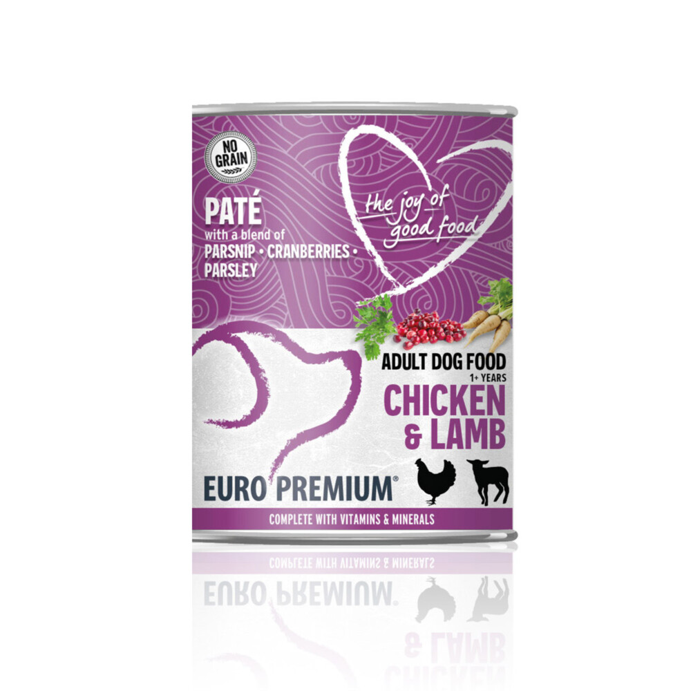 6x Euro-Premium Paté Adult Hondenvoer Nat Chicken & Lamb400 gr