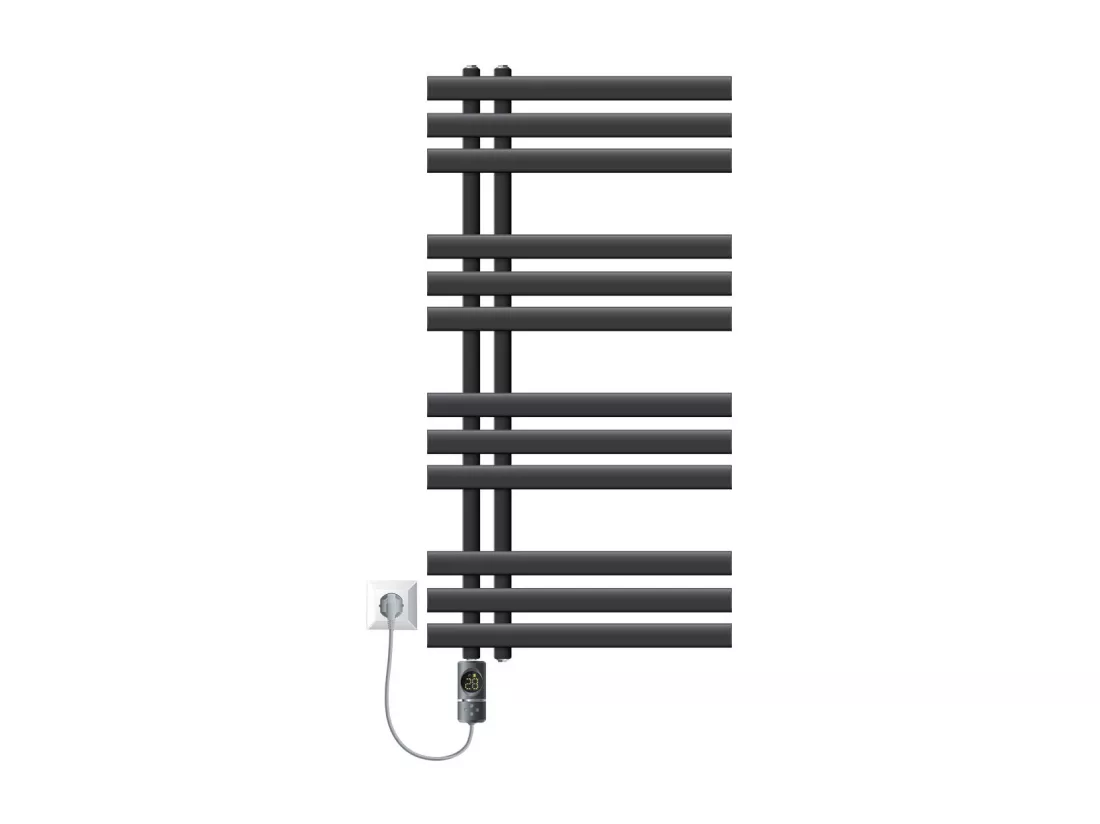 Iron EM radiateur sèche-serviettes 50x100cm thermoplongeur 300W de salle de bain