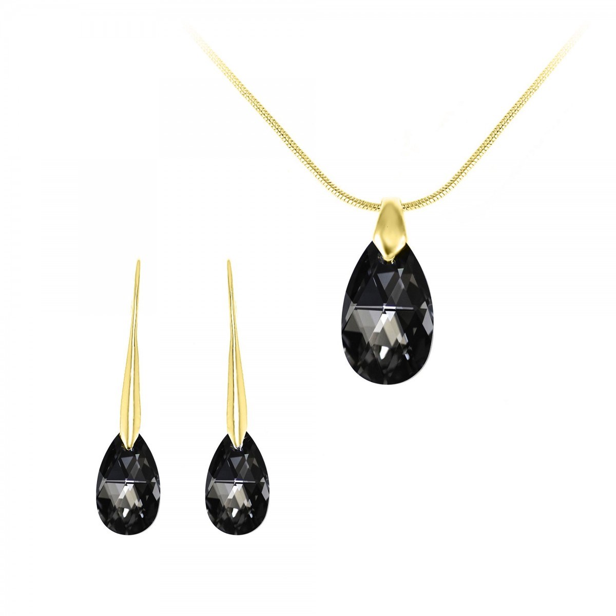 Parure collier et boucles d'oreilles SC Bohème orneés de Cristaux scintillants