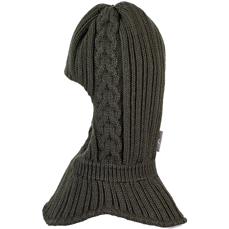 Sterntaler Schal-Strickmütze Zopf dunkelgrün