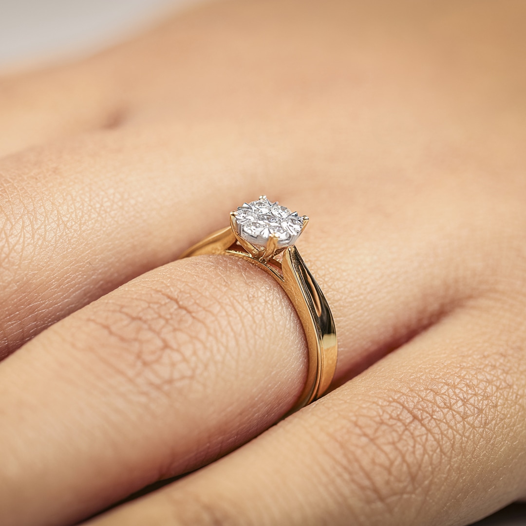 Verlobungsring 750/18 K Gelbgold mit Diamanten 0.33 ct H/si by CHRISTIAN