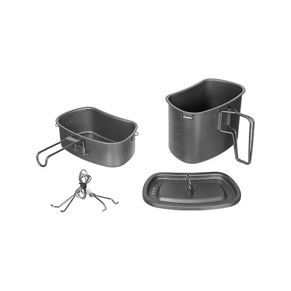 Fox Outdoor -  Kochgeschirr mit Klappgriffen Titan 3-teilig