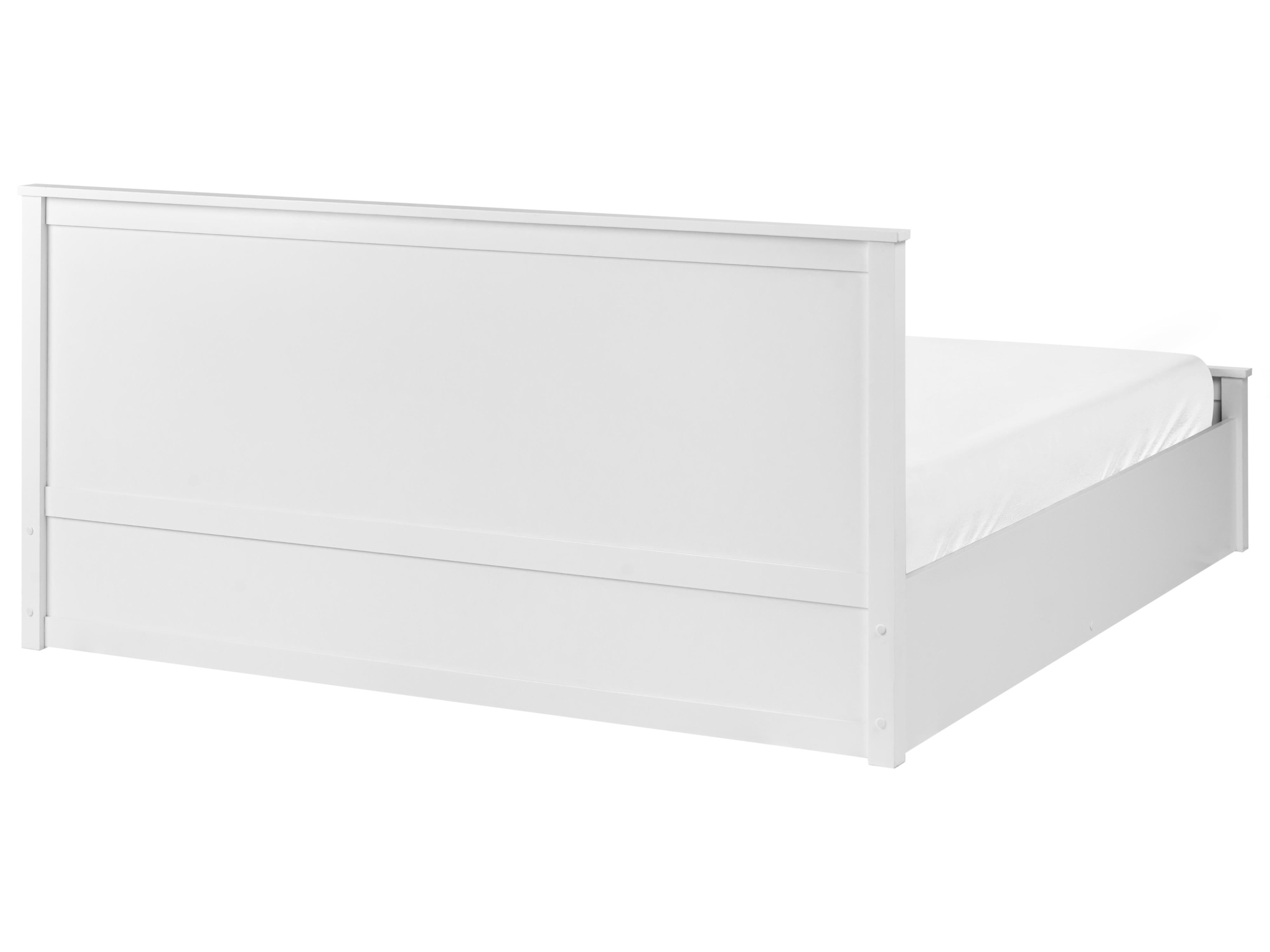 Bed met opbergruimte Dennenhout LAMBRES 180 x 200 cm Wit