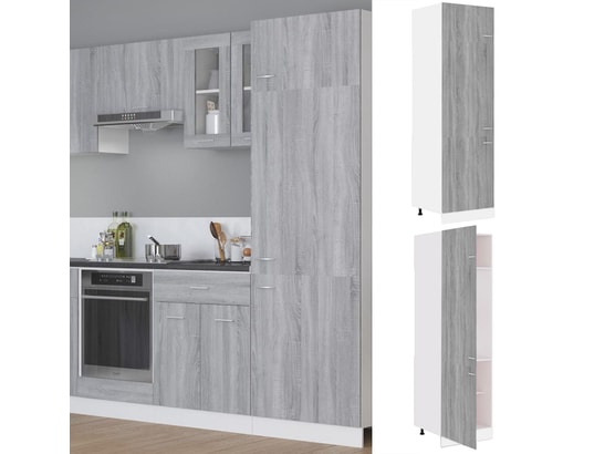 VIDAXL - Mobilier de cuisine Armoire à réfrigérateur sonoma gris 60x57x207 cm bois
