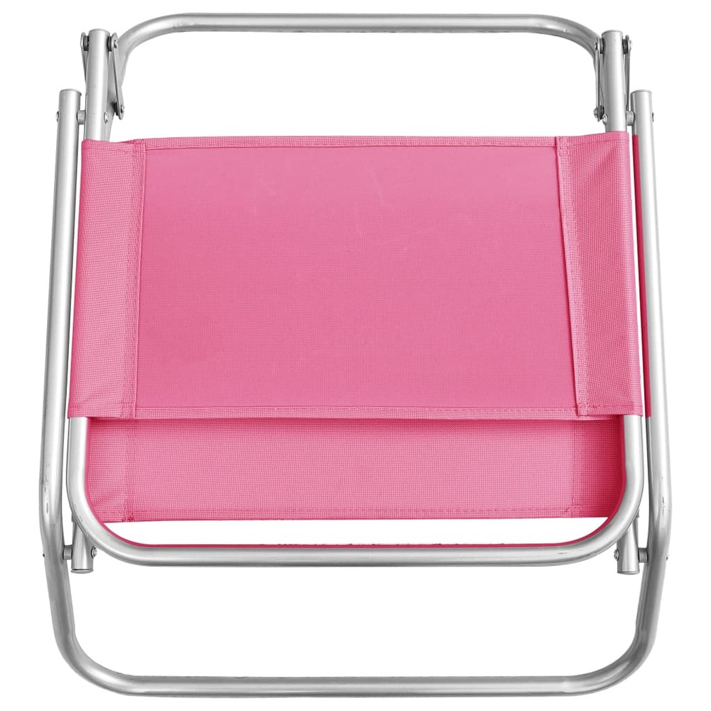 Chaises de plage pliables 2 pcs rose tissu