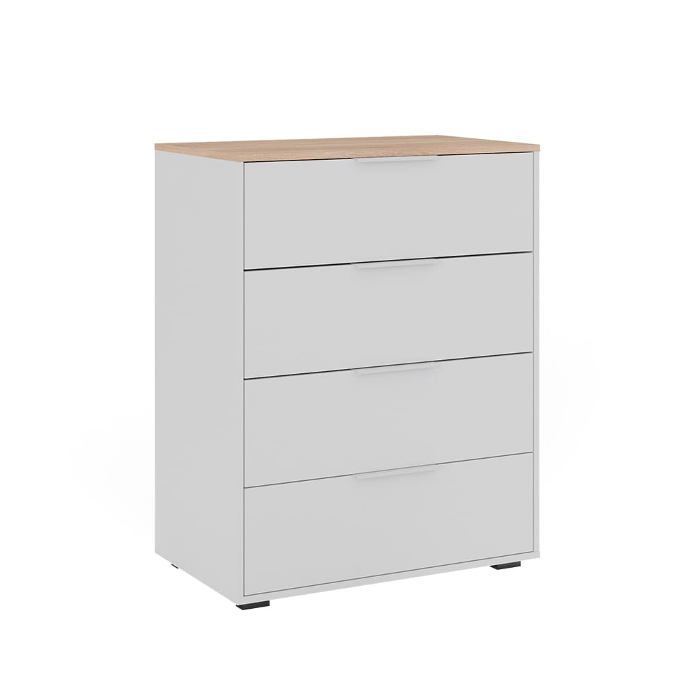 Vicco Sideboard Betti Weiß Sonoma 80 x 102 cm 4 Schubladen