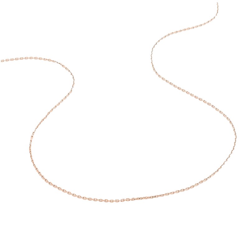 Chaîne femme 40 cm - Forçat diamanté - Or rose 18 Carats - Largeur 0.97 mm