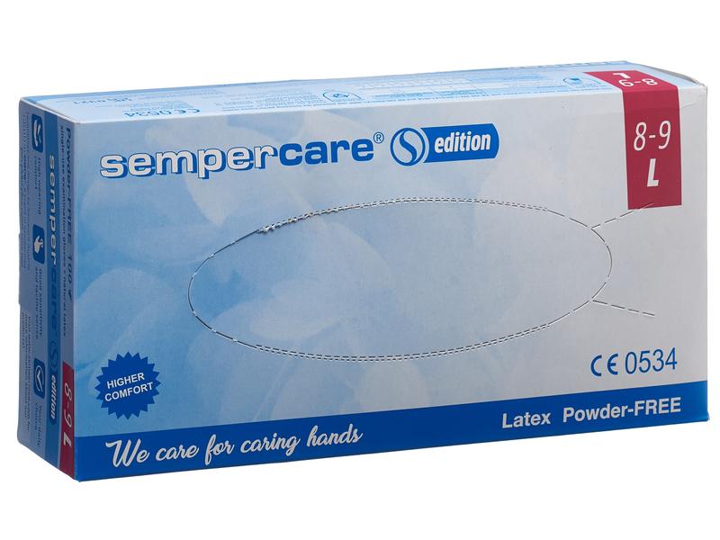 Sempercare Einweghandschuh Edition Grösse L 100 Stück Latex-Handschuhe naturweiss