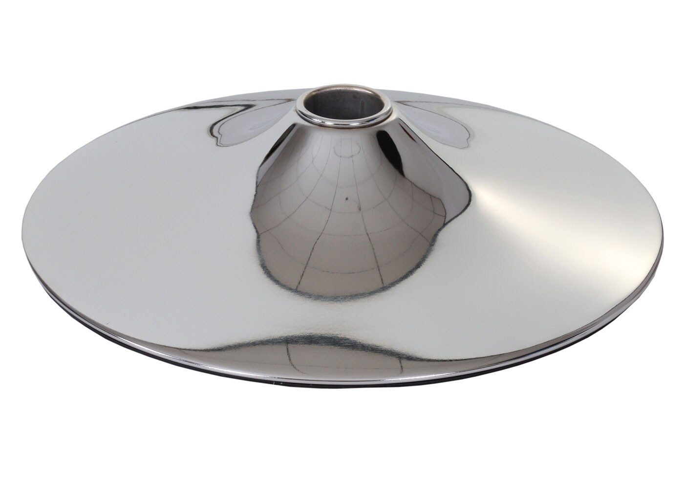 2er-Set Fußplatte Fuß Fußteller für Barhocker Loungesessel, chromoptik ~ Ø 38,5cm