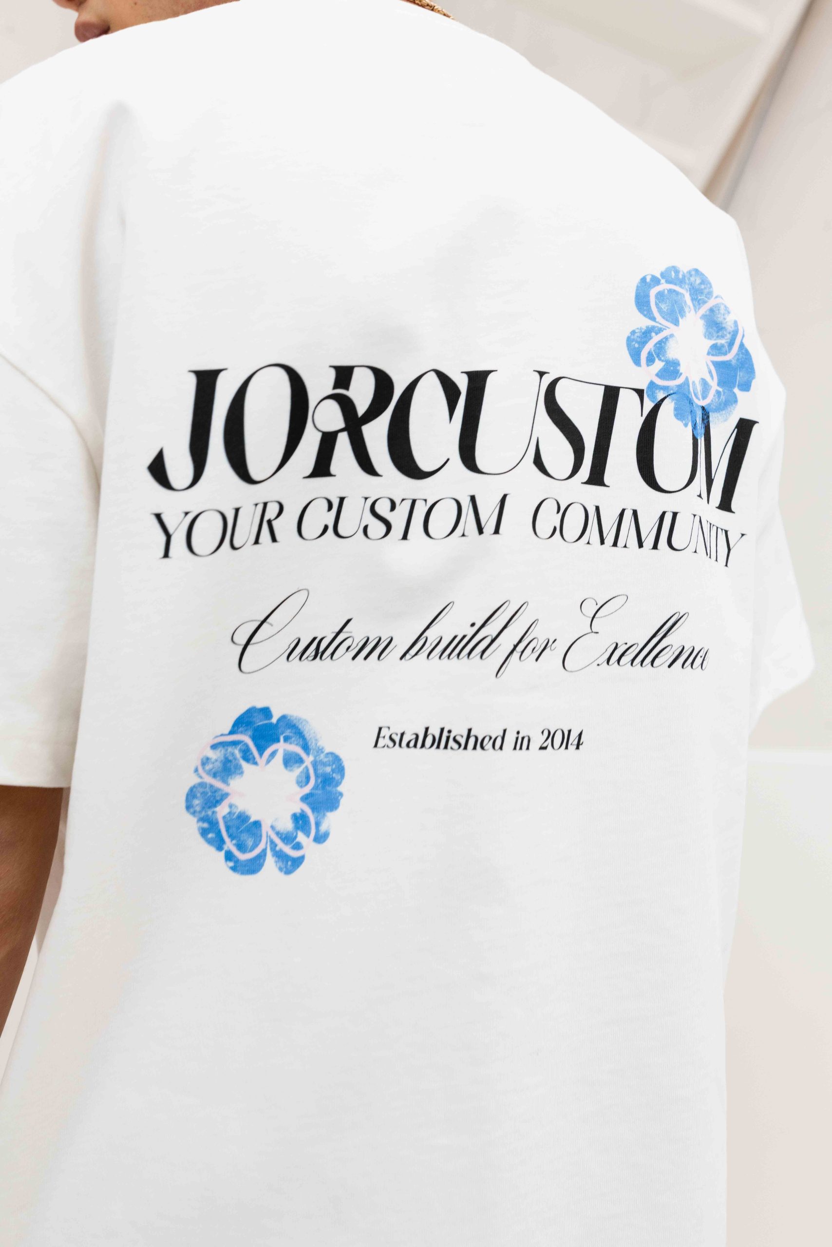 Jorcustom Flowers Loose Fit T-Shirt Heren Wit