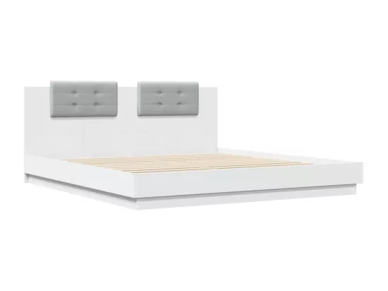Cadre de lit sans matelas blanc 160x200 cm