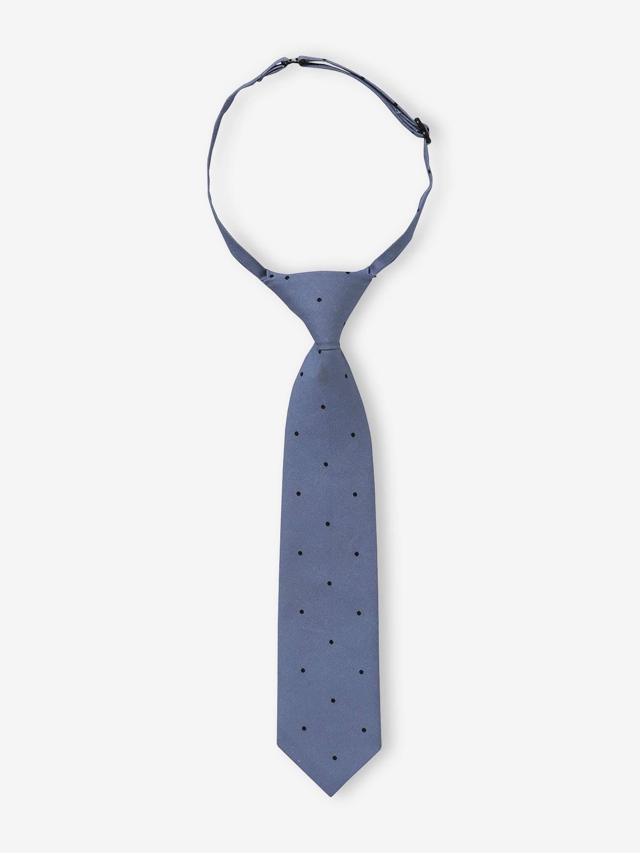 Gravata azul com estampa de bolinhas para meninos