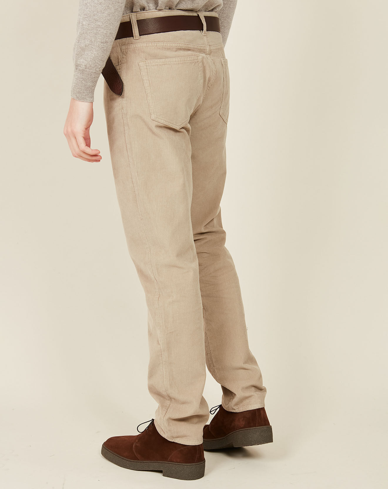 Hartford Pantalon en Velours côtelé Tim beige