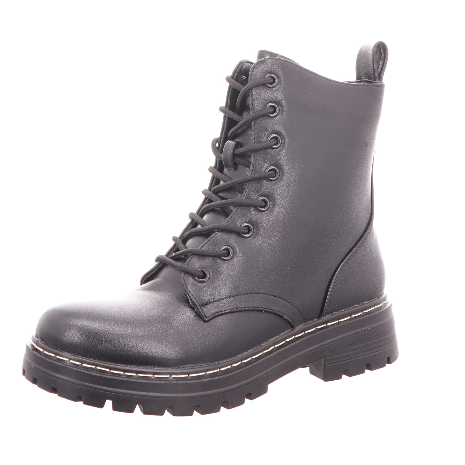 living UPDATED Damen-Schnürstiefelette leicht gefüttert Schwarz