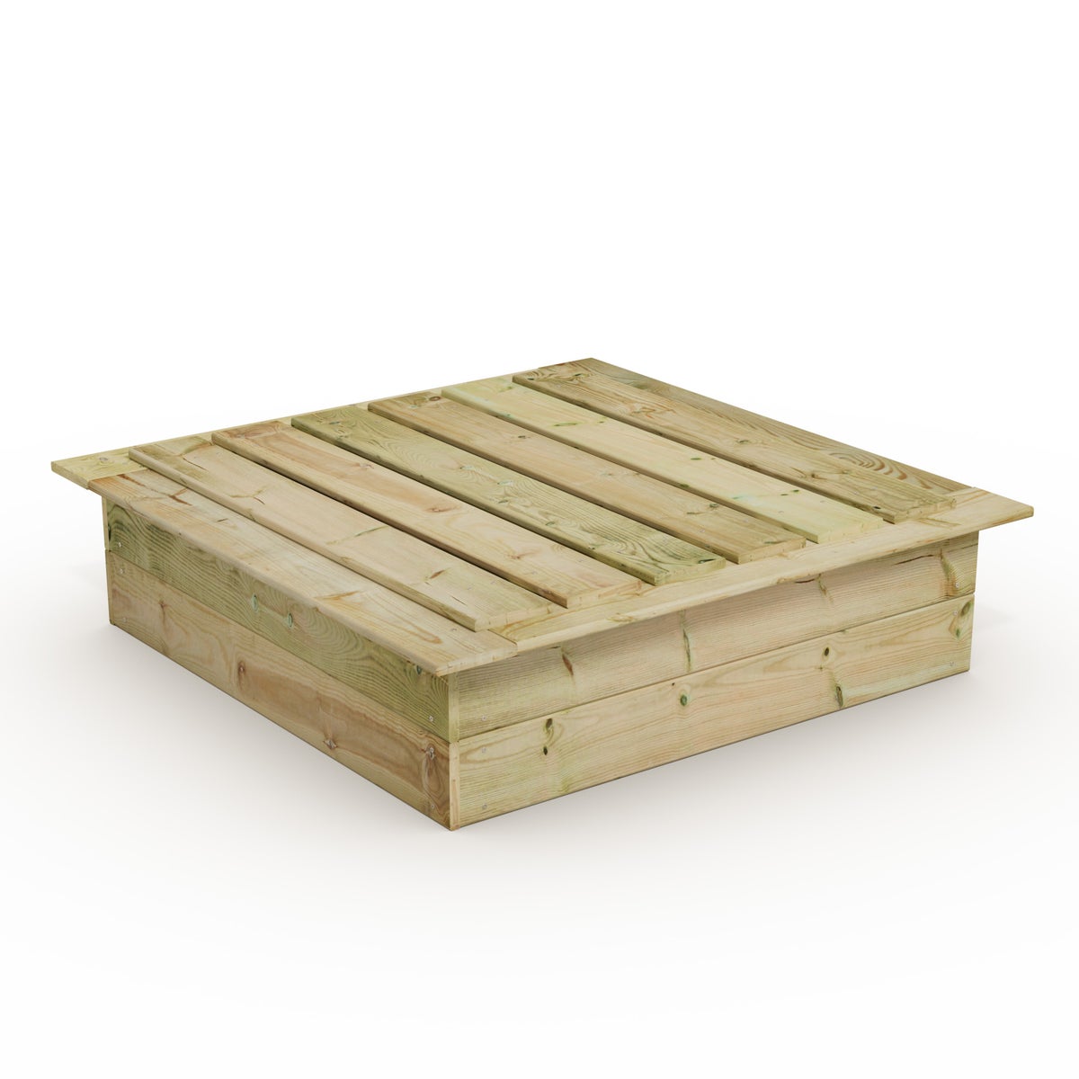 WICKEY King Kong 120 x 120 cm Zandbak met Deksel, Zandbak met Bank, Tuin, Kinderen