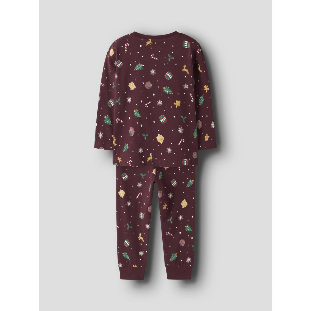 Køb Name It Jule Nattøj sæt Burgundy Xmas AOP