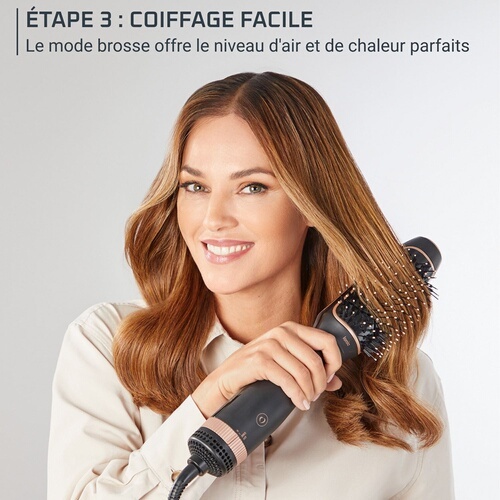 Brosse coiffante Calor Brosse soufflante 2 en 1 CF9840C0 Reverso NOIR/ROSE