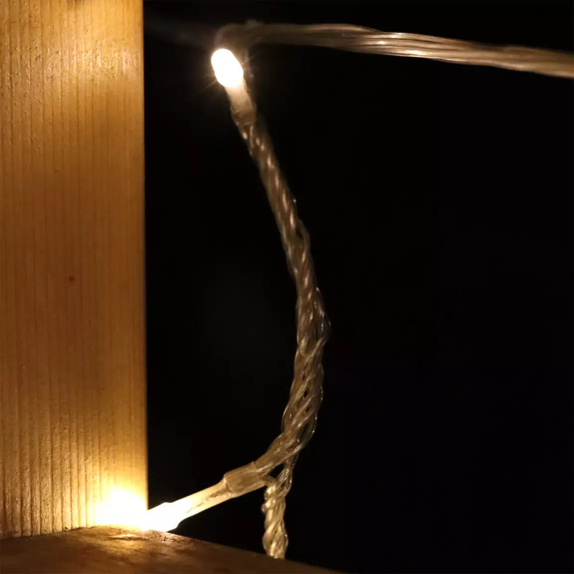 Stalactite lumineuse 17,80 m 720 LED câble transparent Stars Blanc chaud