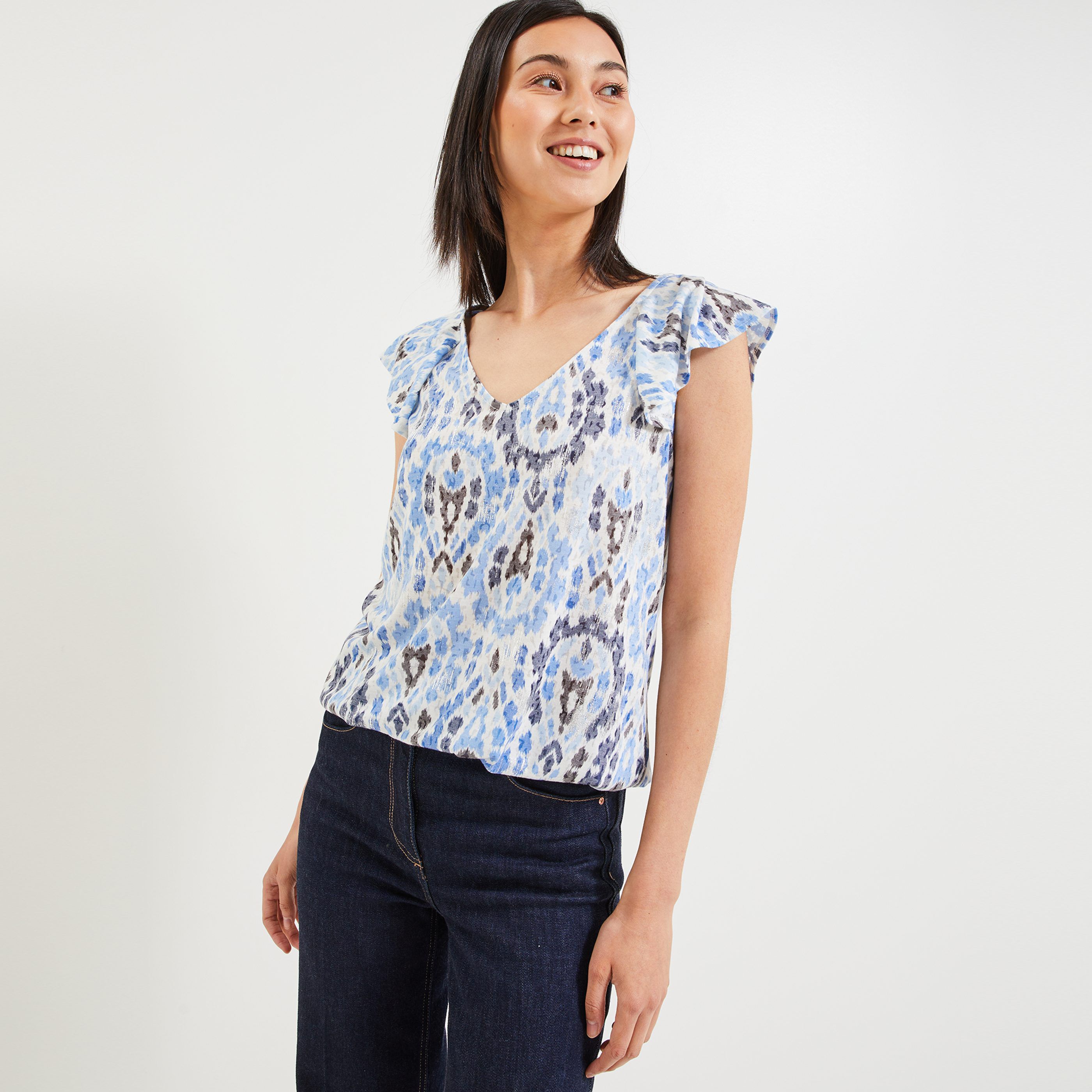 Tshirt imprimé femme - BLEU