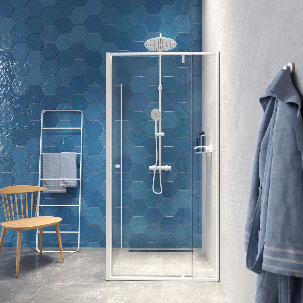 Sealskin Contour douchecabine met draaideur 100x100cm wit mat
