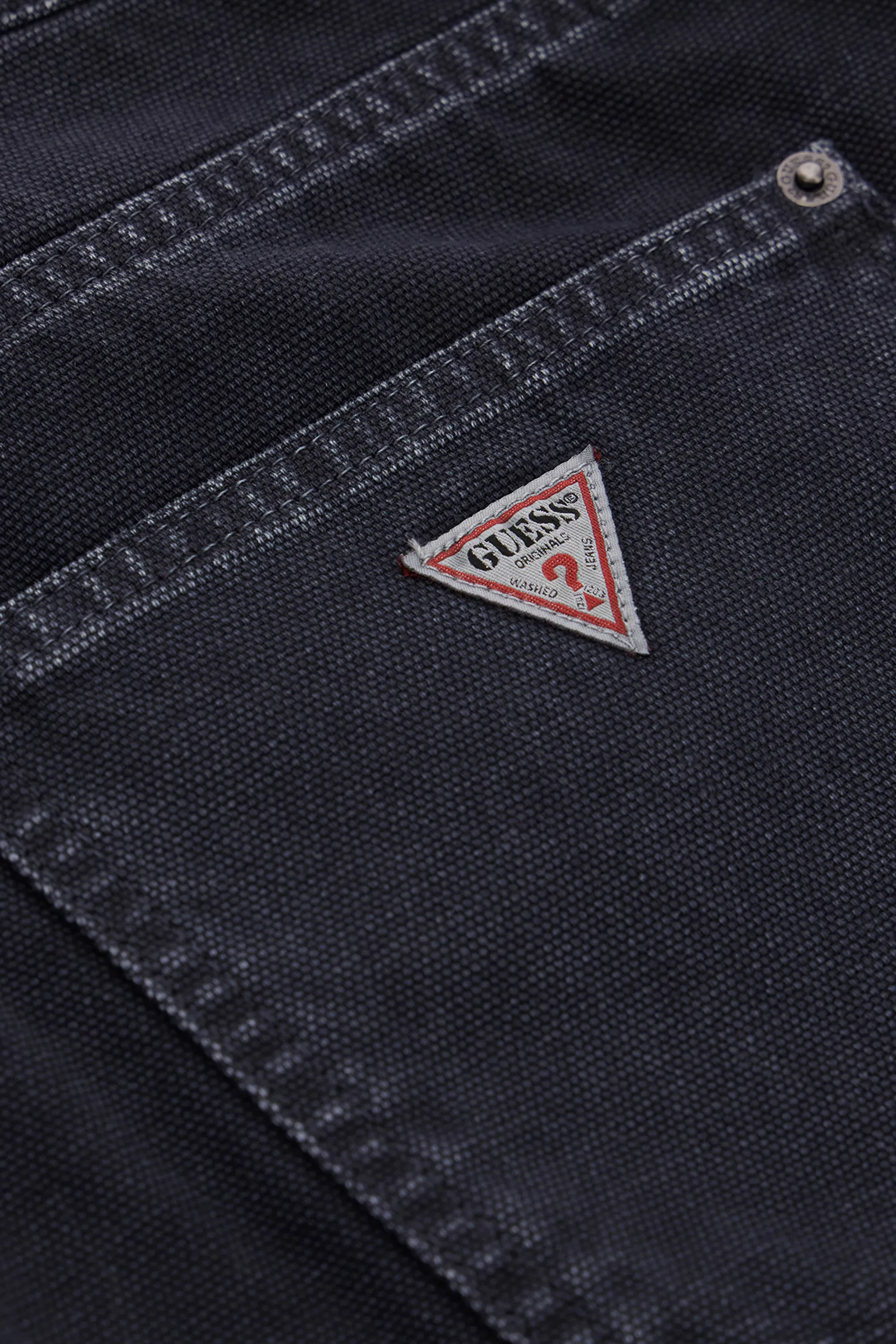 GUESS ORIGINALS Pantalon GO AGED RELAXED Noir