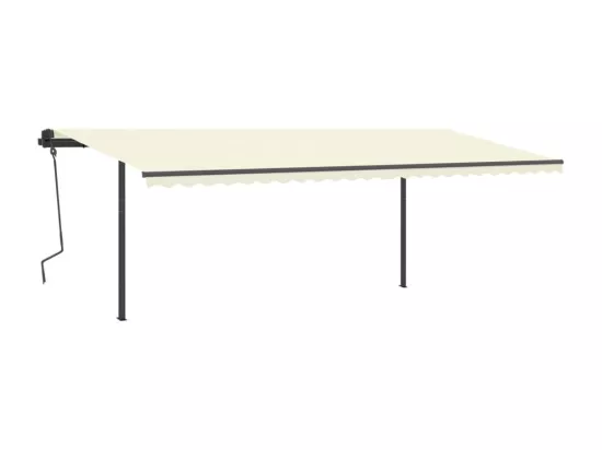 Auvent manuel rétractable avec LED 6x3,5 m Crème
