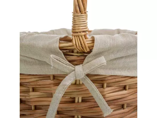 Ensemble de 3 paniers en osier marron doublés