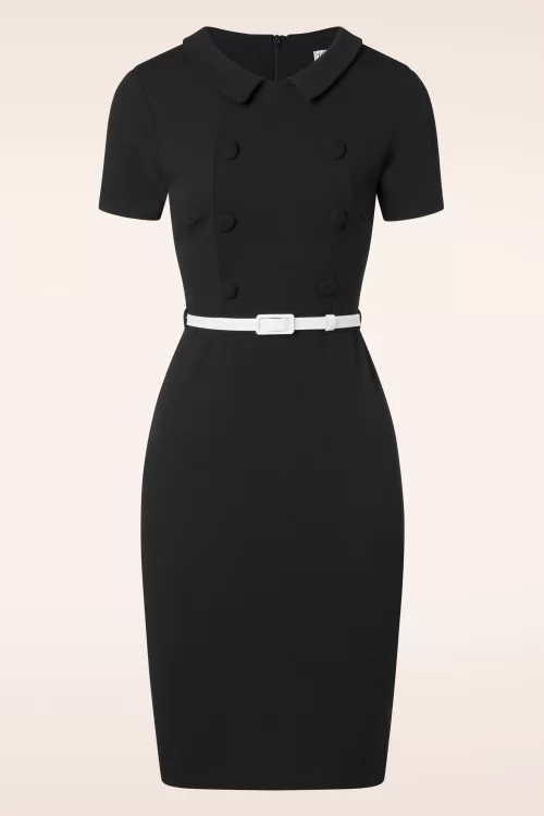 Vintage Chic for Topvintage Nora pencil jurk in zwart