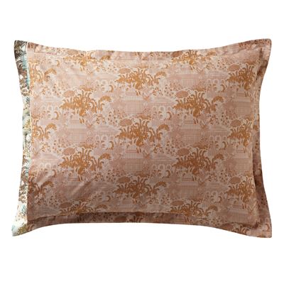 Linge de lit percale motif kiosque et feuillage - BECQUET CRÉATION