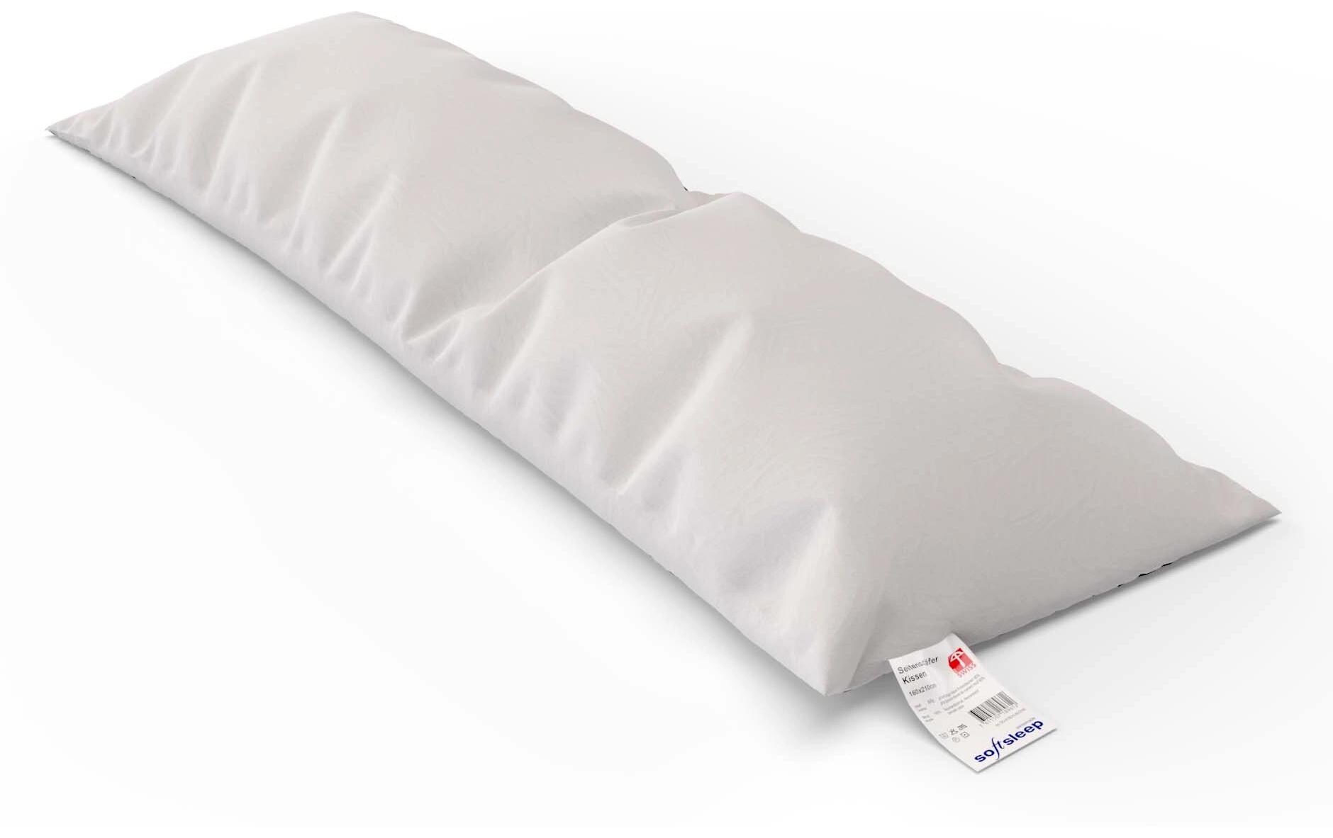 Seitenschläferkissen 1200 gr Gänsefederchen 40 x 130 cmKissen mit deutlicher Stützkraft für den Körper in der Seitenlage
