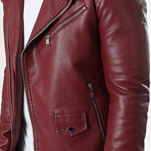 Veste Biker Bordeaux