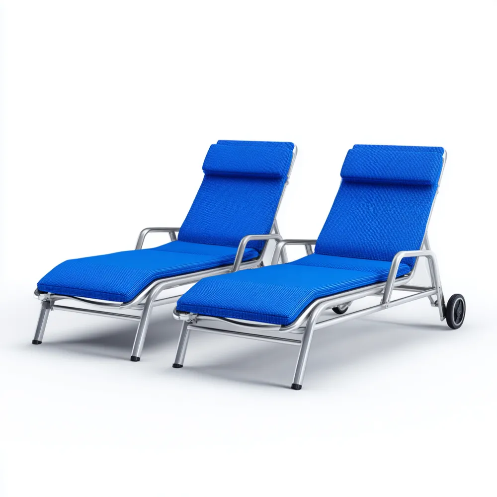 Verstellbare Gartenliege aus Aluminium 190x60x35 cm - Blau
