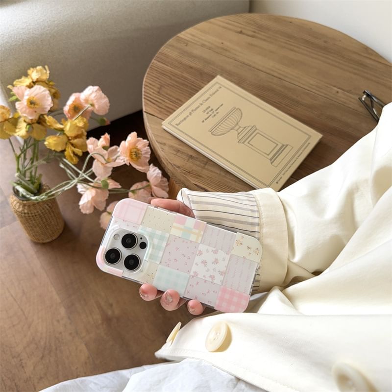 Elliure - Telefoonhoesje met geruit paneel - Apple iPhone 16 Pro Max / 16 Pro / 16 Plus / 16 / 15 Pro Max / 15 Pro / 15 Plus / 15 / 14 Pro Max / 14 Pro / 14 Plus / 14 / SE / 13 Pro Max / 13 Pro / 13