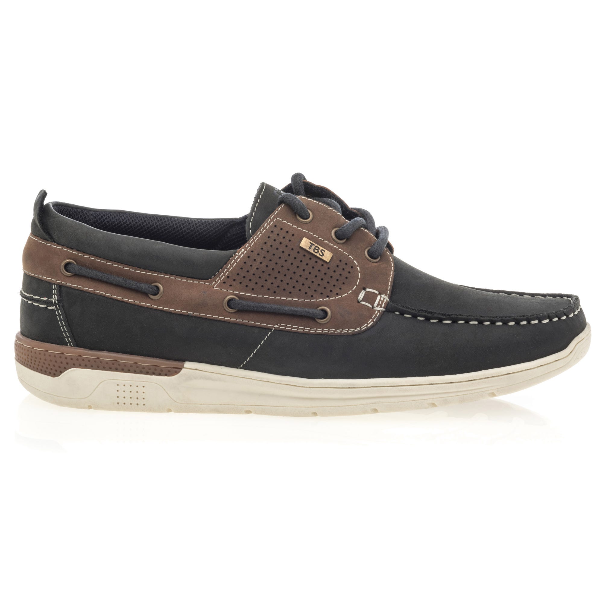 Chaussures bateau Homme en cuir bleu marine