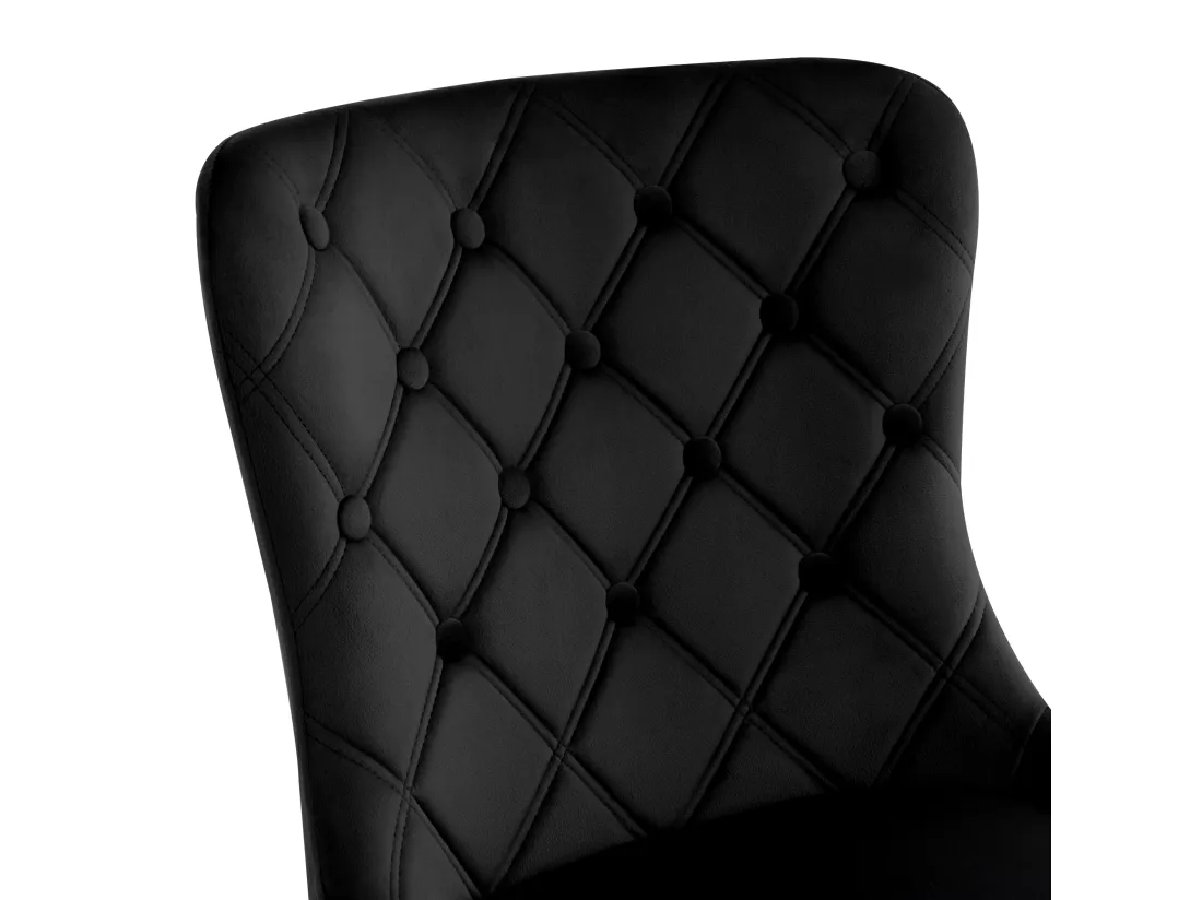 Lot de 6 Chaises en velours avec pieds en fer noir - Noir