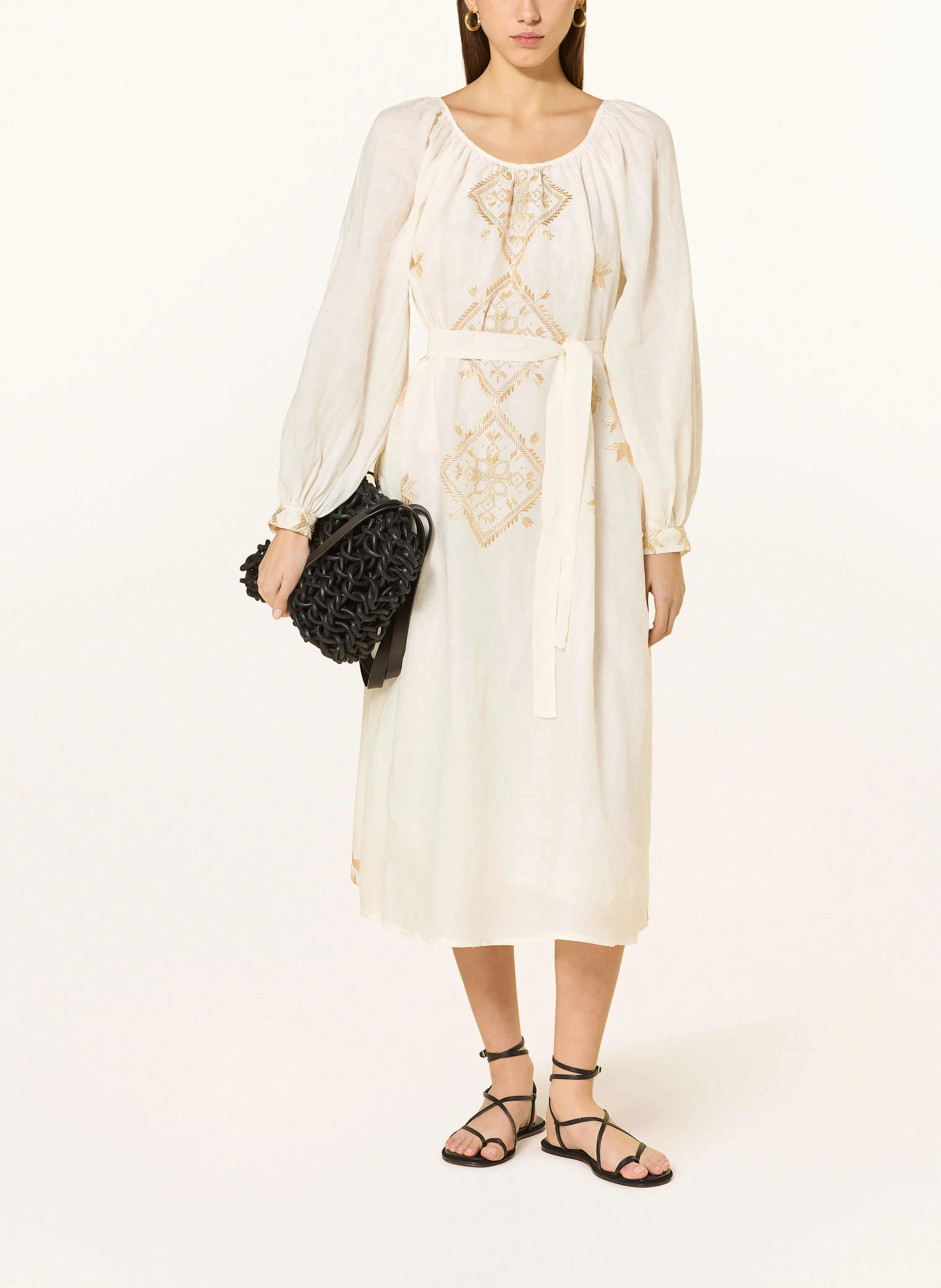 Greek Archaic Kori Strandkleid LEFKADA mit Glitzergarn