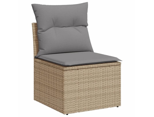 VIDAXL - Salon extérieur Salon de jardin avec coussins 9 pcs beige résine tressée