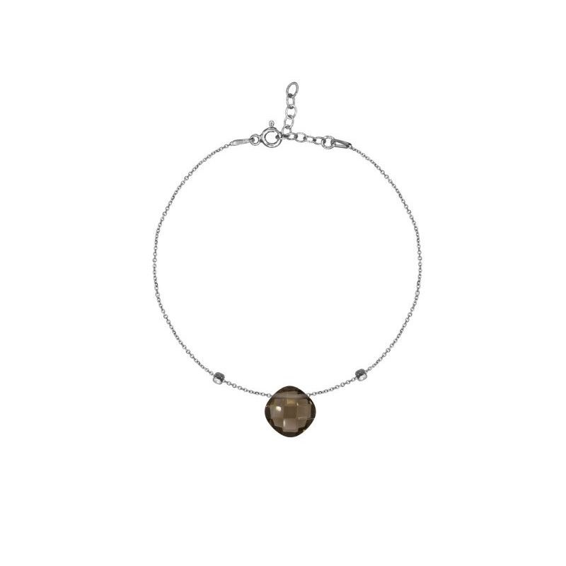Bracelet argent Quartz Fume naturelle