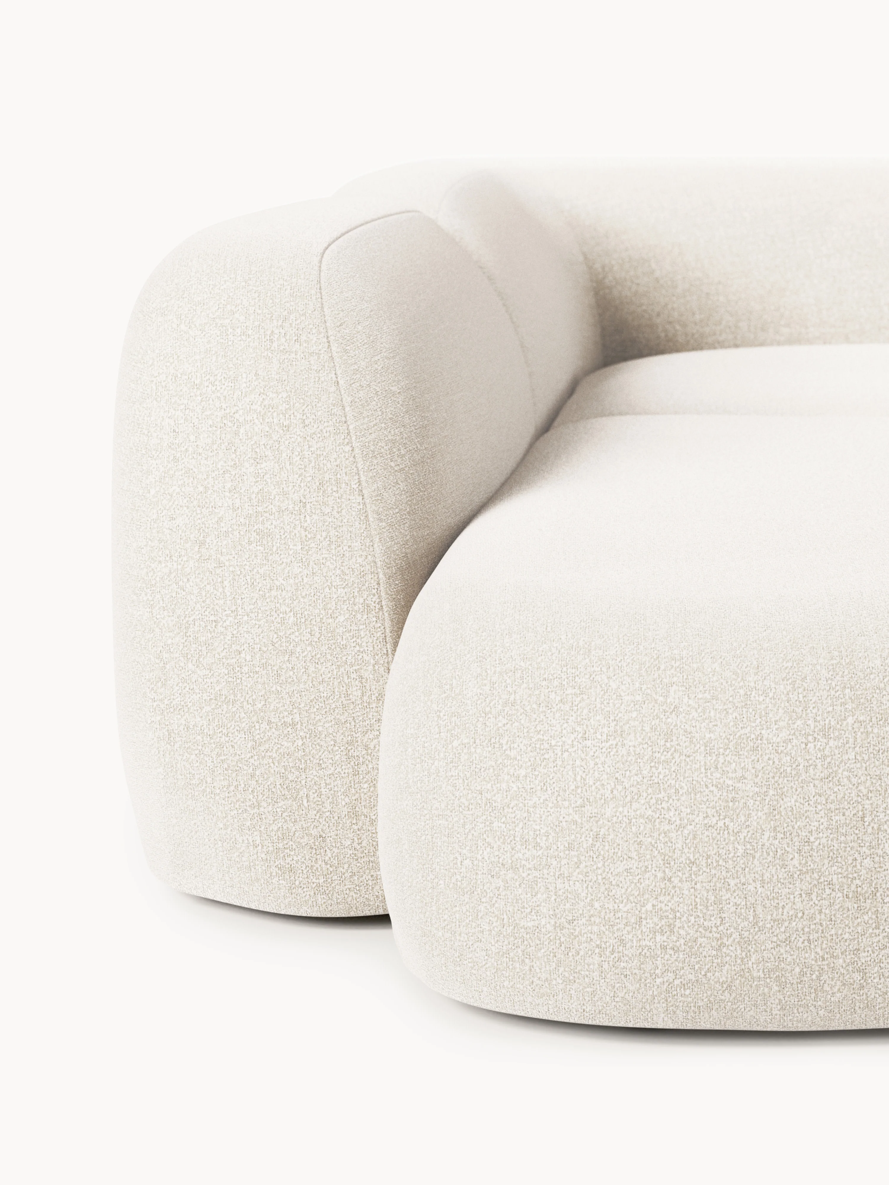 Modulaire bouclé XL hoekbank Wolke met chaise longue