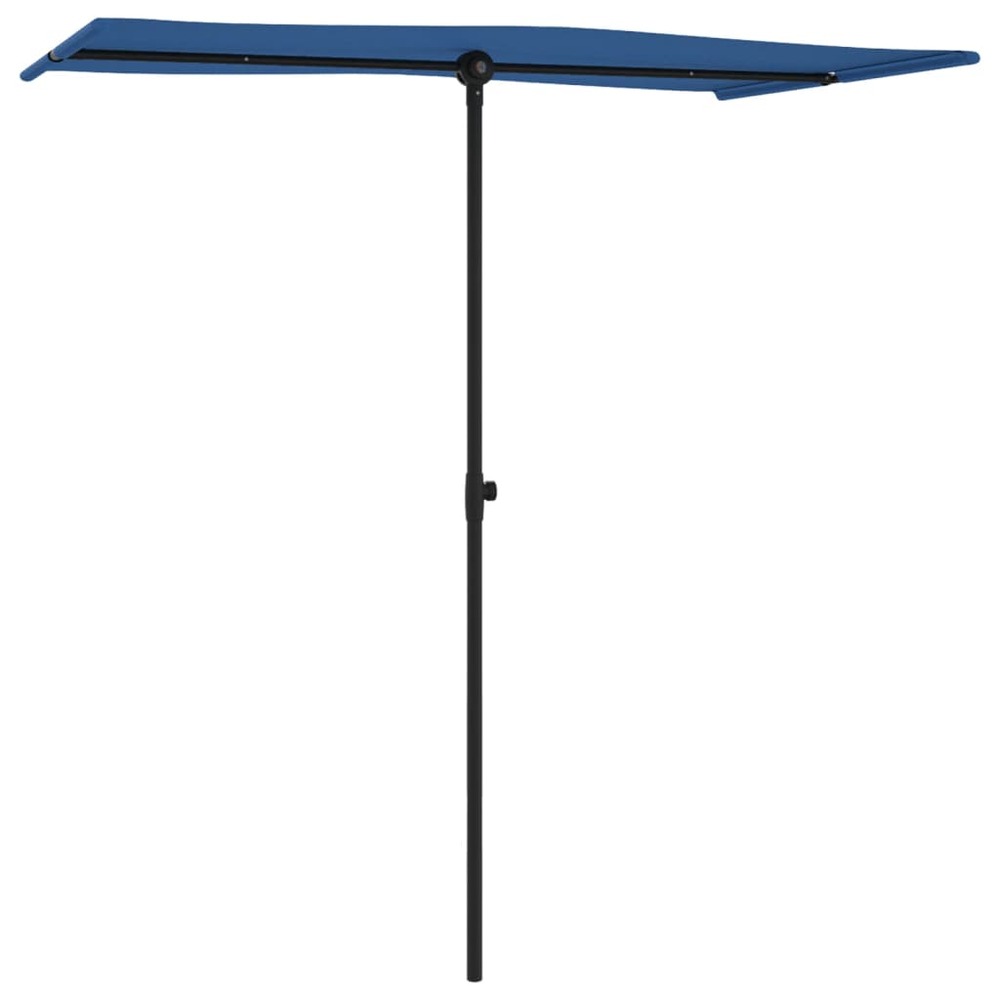 Parasol d'e x térieur avec mât en aluminium 180 x 130 cm bleu azuré
