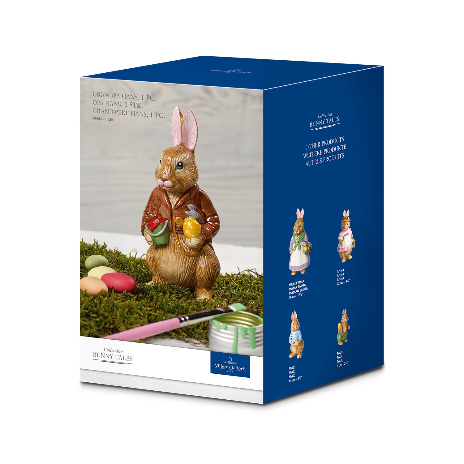 Bunny Tales Easter figurine Multi-colored, 2.6'' x 2.4'' x 5.8'', porcelain