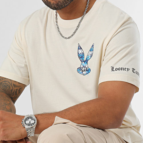 Tee Shirt Oversize Large Sleeves Bugs Bunny Graffiti Blue Beige