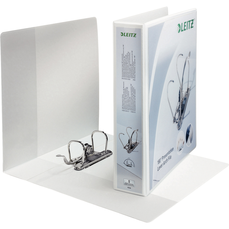 Leitz Präsentationsordner 180°, A4, 6.5 cm, weiss