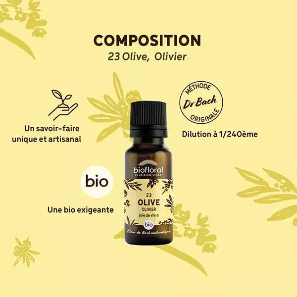 Biofloral 23 Azeite de Oliva Orgânico em Grânulos Florais de Bach 19,5g